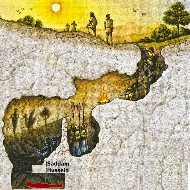 Saddam in Plato's cave